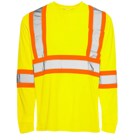 Ground Force Hi-Viz Long Sleeve Shirts - Yellow - XL