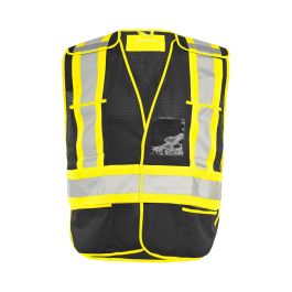 Ground Force Universal 5 Pt. Tearaway Mesh Traffic Vest - Black