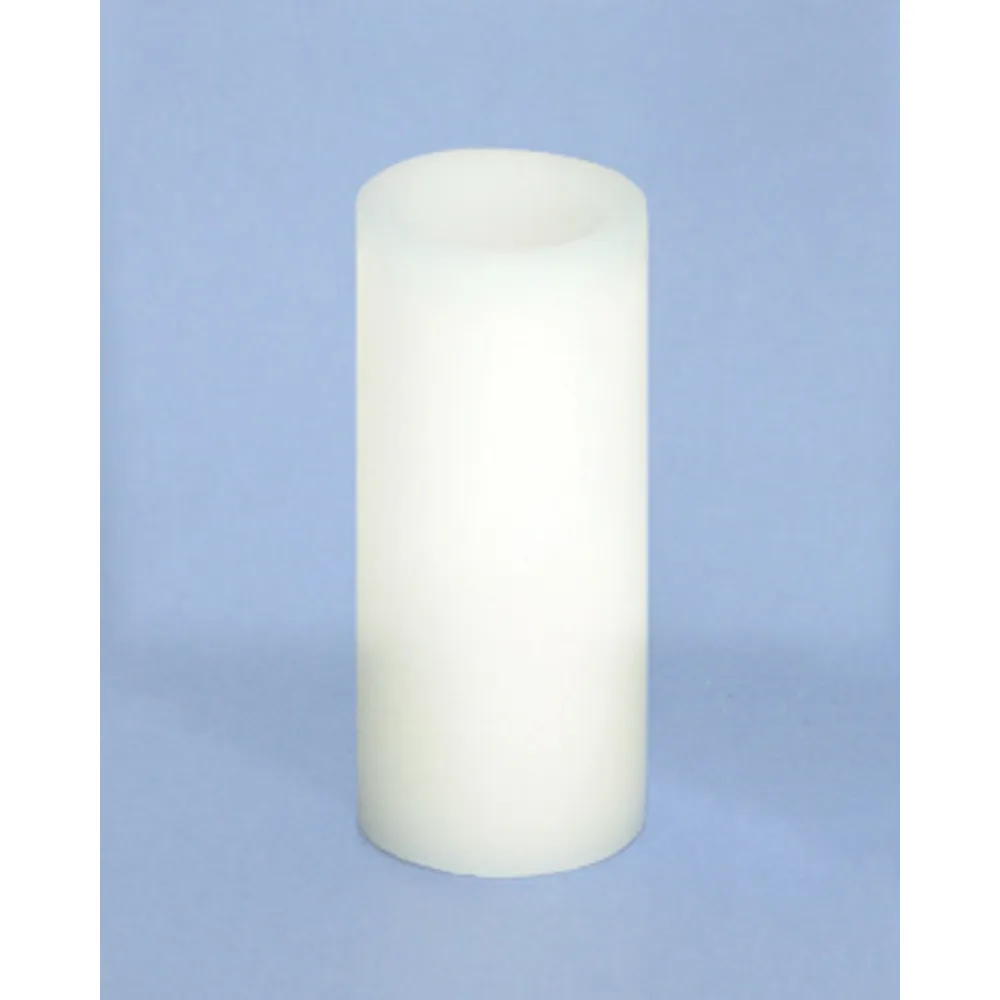 Pack of 6 White Flameless Wax LED Pillar Candles w/Timer 1.75″ x 4″
