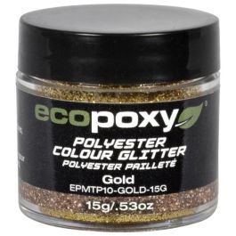 EcoPoxy Polyester Color Glitters - Gold 15g Glitter for Adding to Epoxy Projects