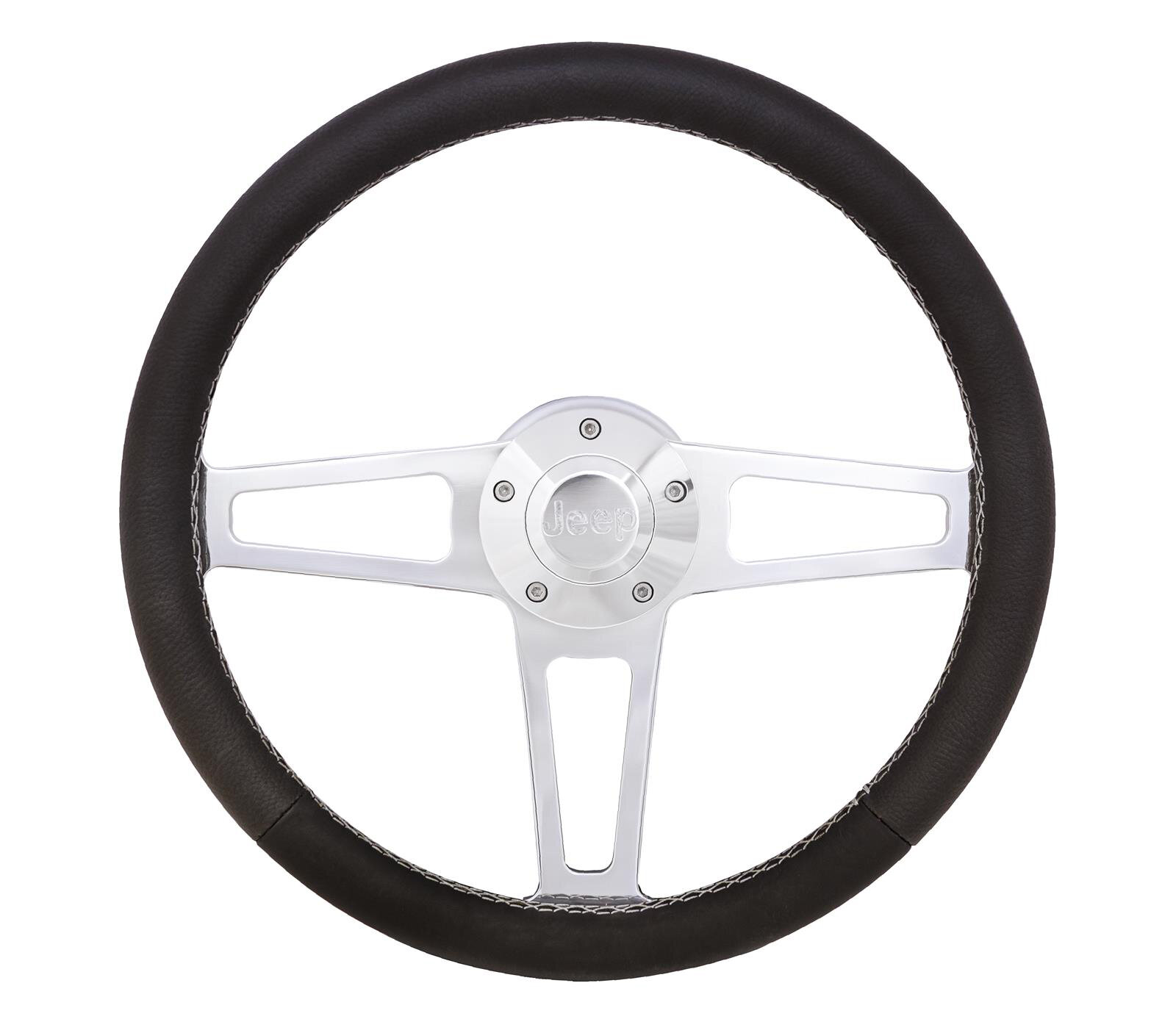 Grant Products 1914 Billet T-Series Steering Wheel & Install Kit in Polished for 76-95 Jeep CJ & Wrangler YJ