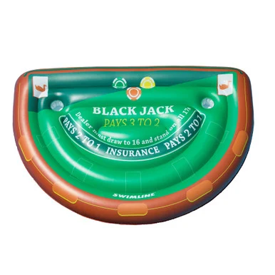 Green and Brown Inflatable Blackjack Table Game with Water Proof Cards 60″