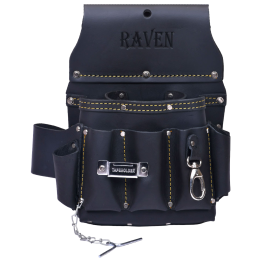 RAVEN Leather Electrician's Tool Pouch 5 Pockets & 3 External Holders