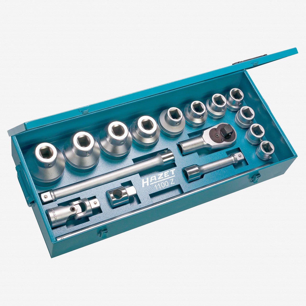 Hazet 1100Z 1" Drive Metric Socket Set, 32-80mm, 17 Pieces