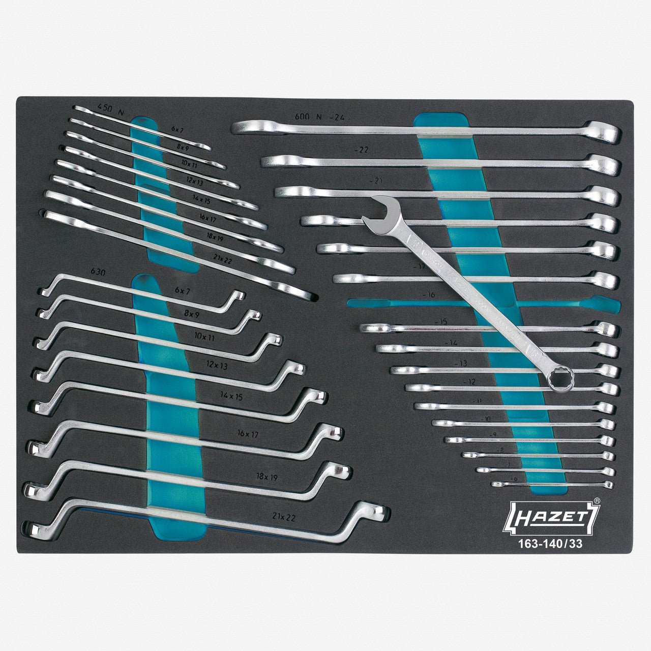 Hazet 163-140/33 Metric Wrench Set, 6 - 24 mm, 33 Pieces