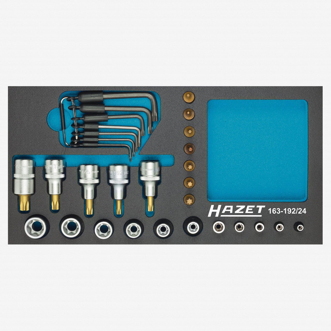 Hazet 163-192/24 1/2" and 1/4" TORX Socket Set, 24 PIeces