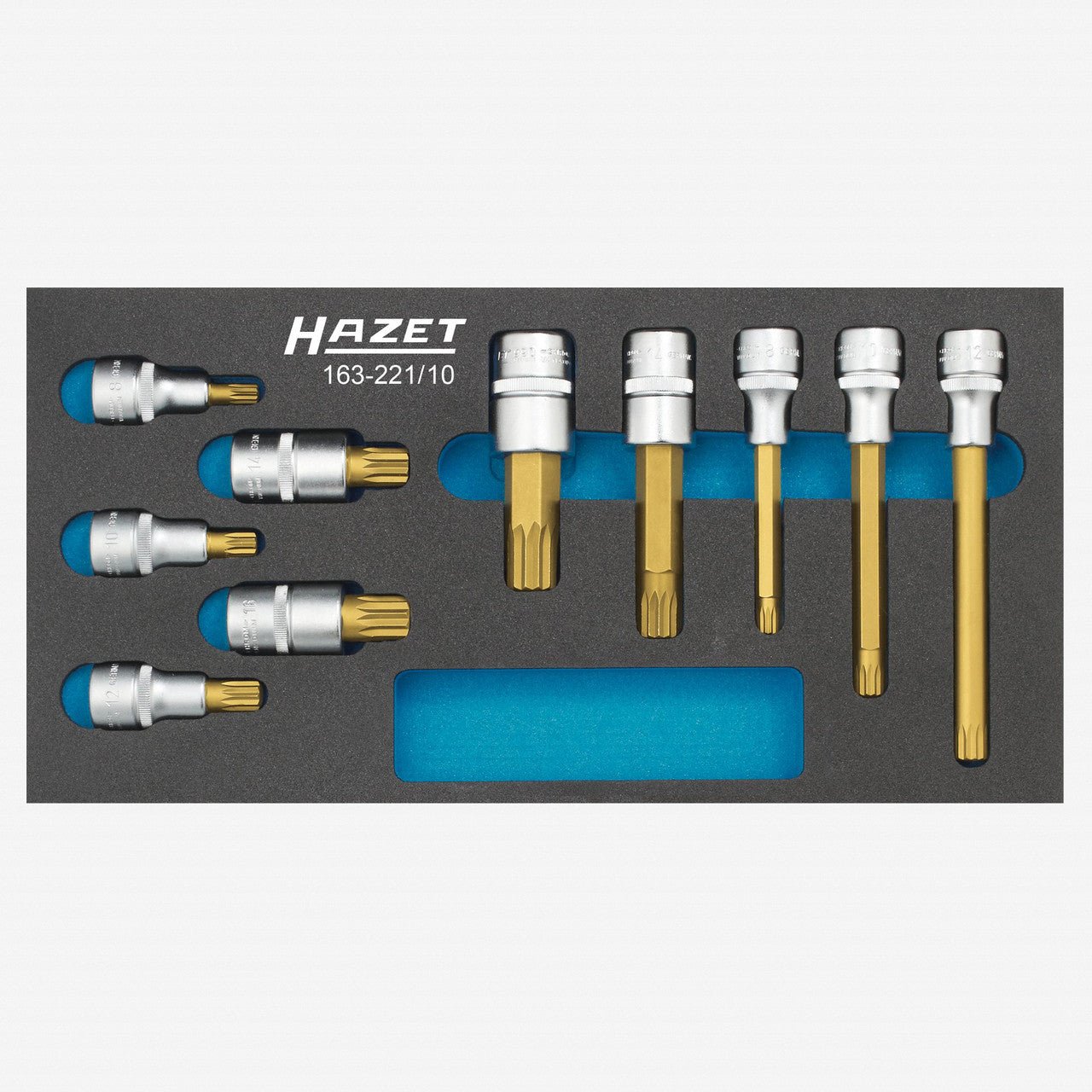 Hazet 163-221/10 1/2" XZN Bit Socket Set, 10 Pieces
