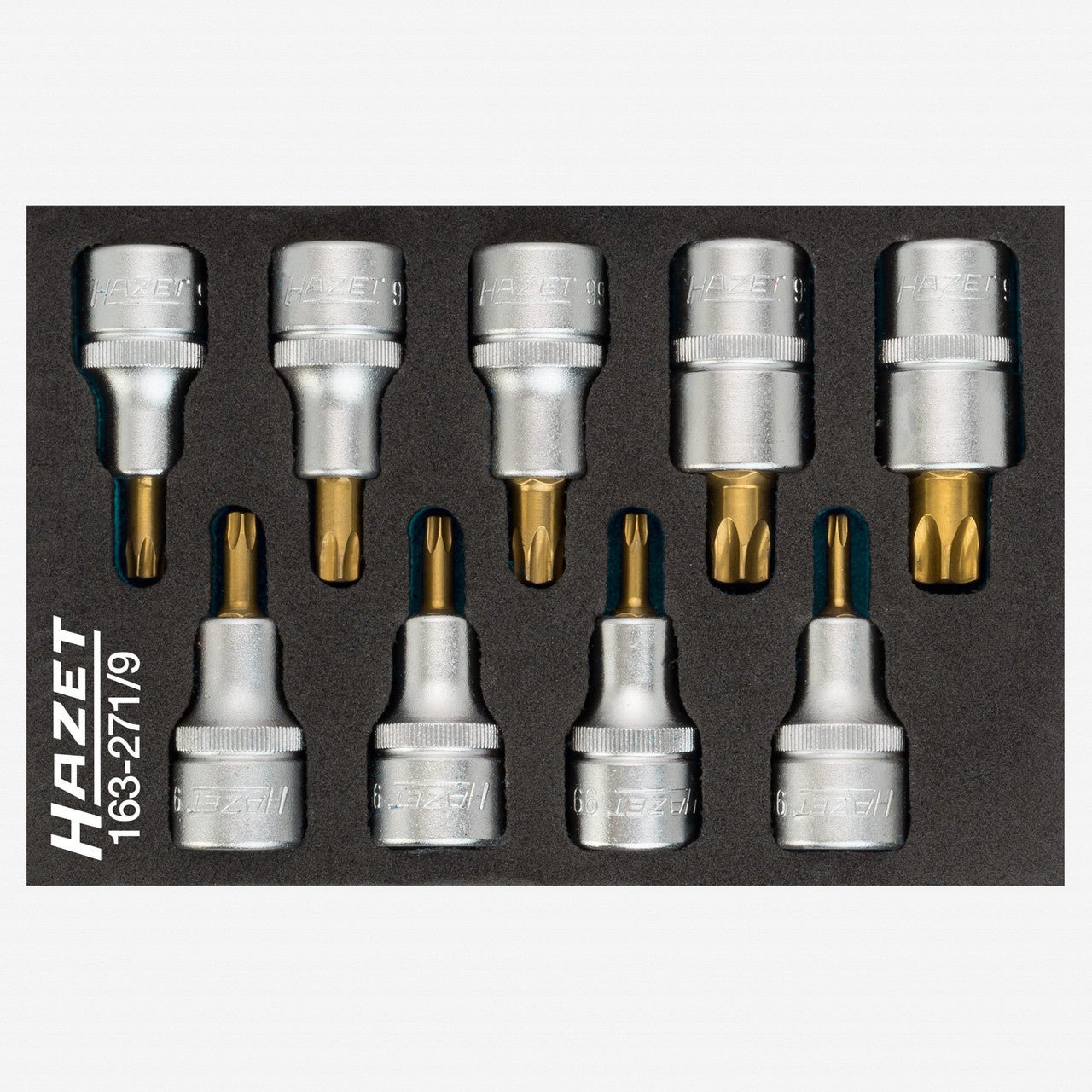 Hazet 163-271/9 1/2" Drive TORX Screwdriver Socket Set, T20 - T60, 9 Pieces