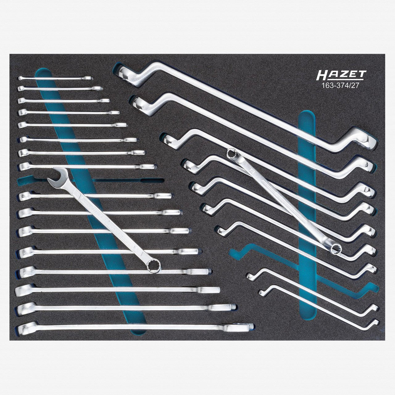 Hazet 163-374/27 Metric Combination and Box-End Wrench Set, 6 - 32 mm, 27 Pieces