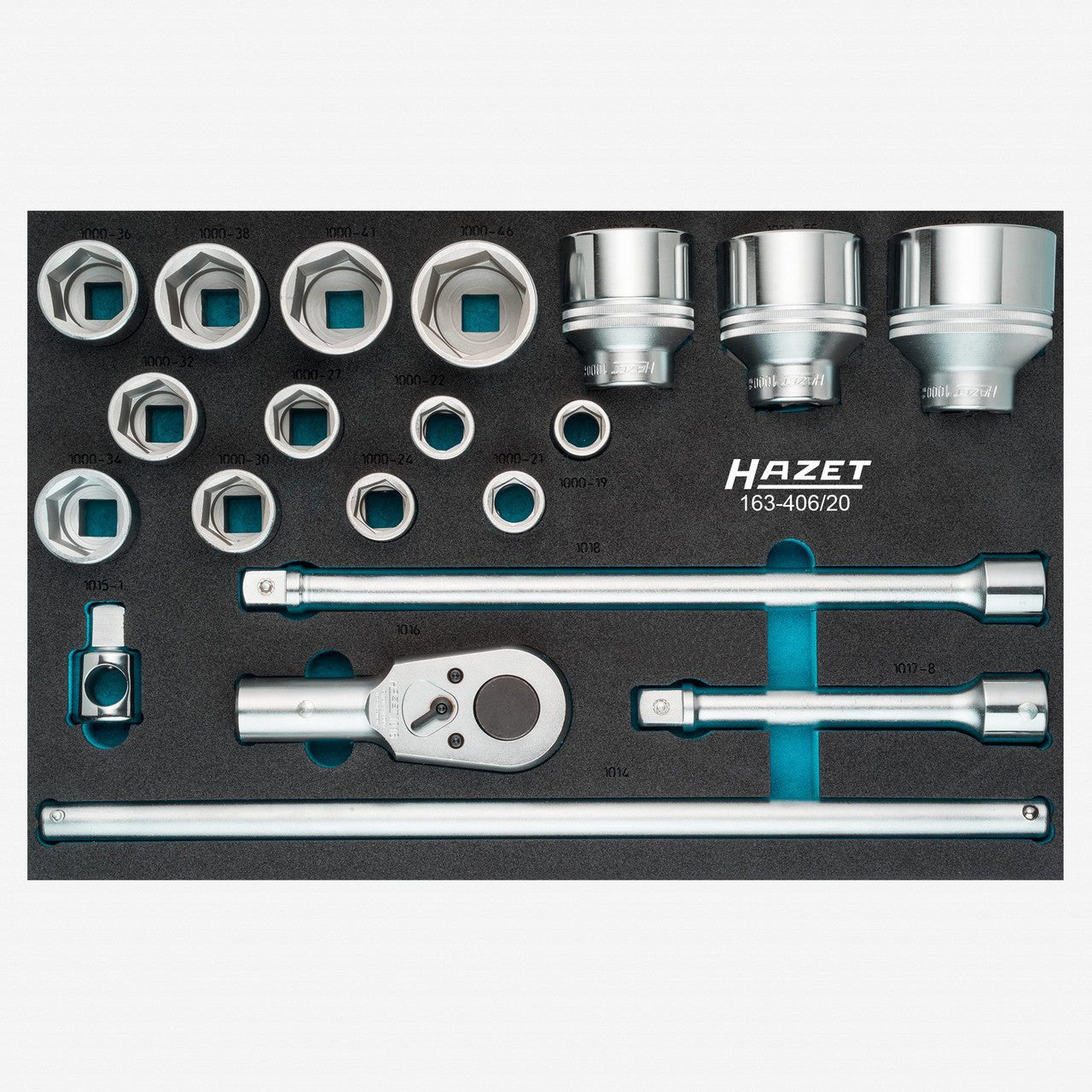 Hazet 163-406/20 3/4" Metric Socket Set, 20 Pieces
