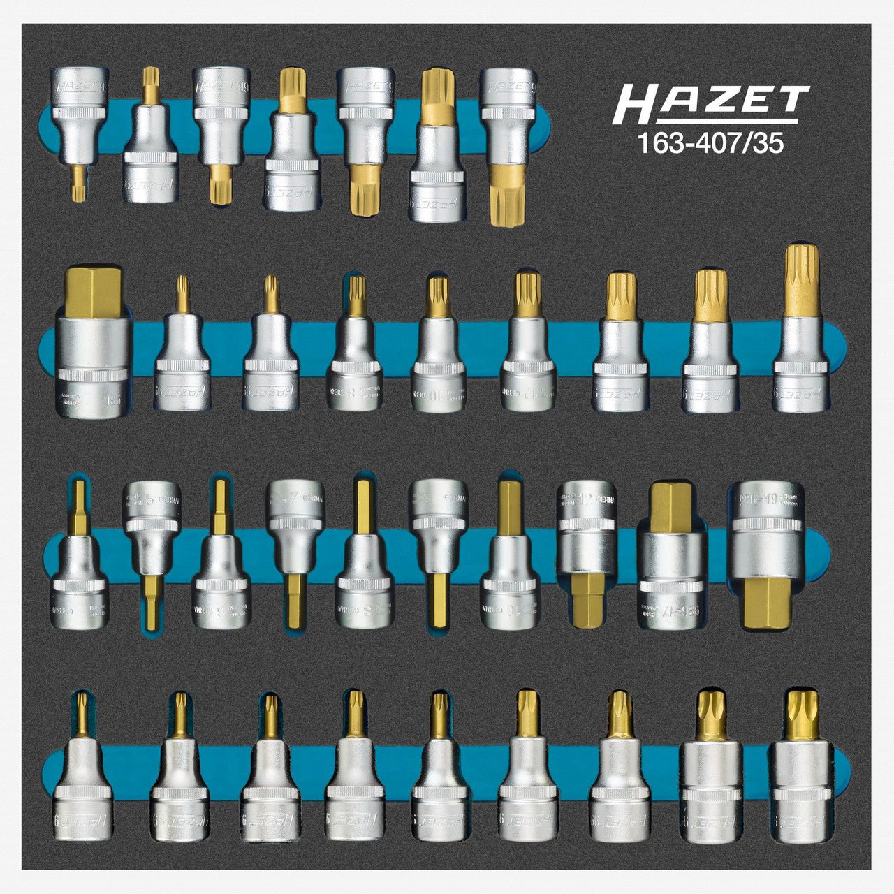 Hazet 163-407/35 1/2" Bit Socket Set, 35 Pieces
