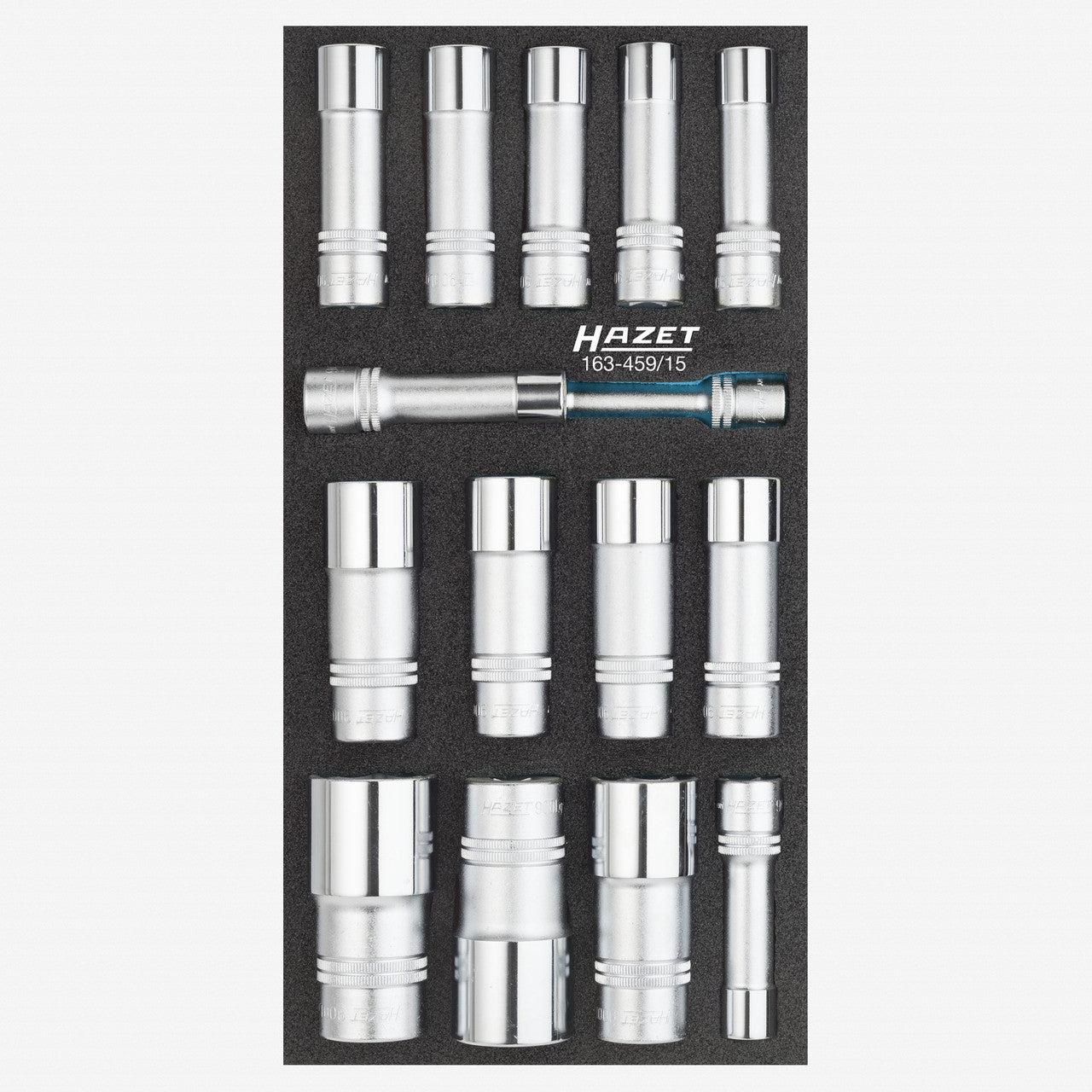 Hazet 163-459/15 1/2" Deep Metric Socket Set, 15 Pieces