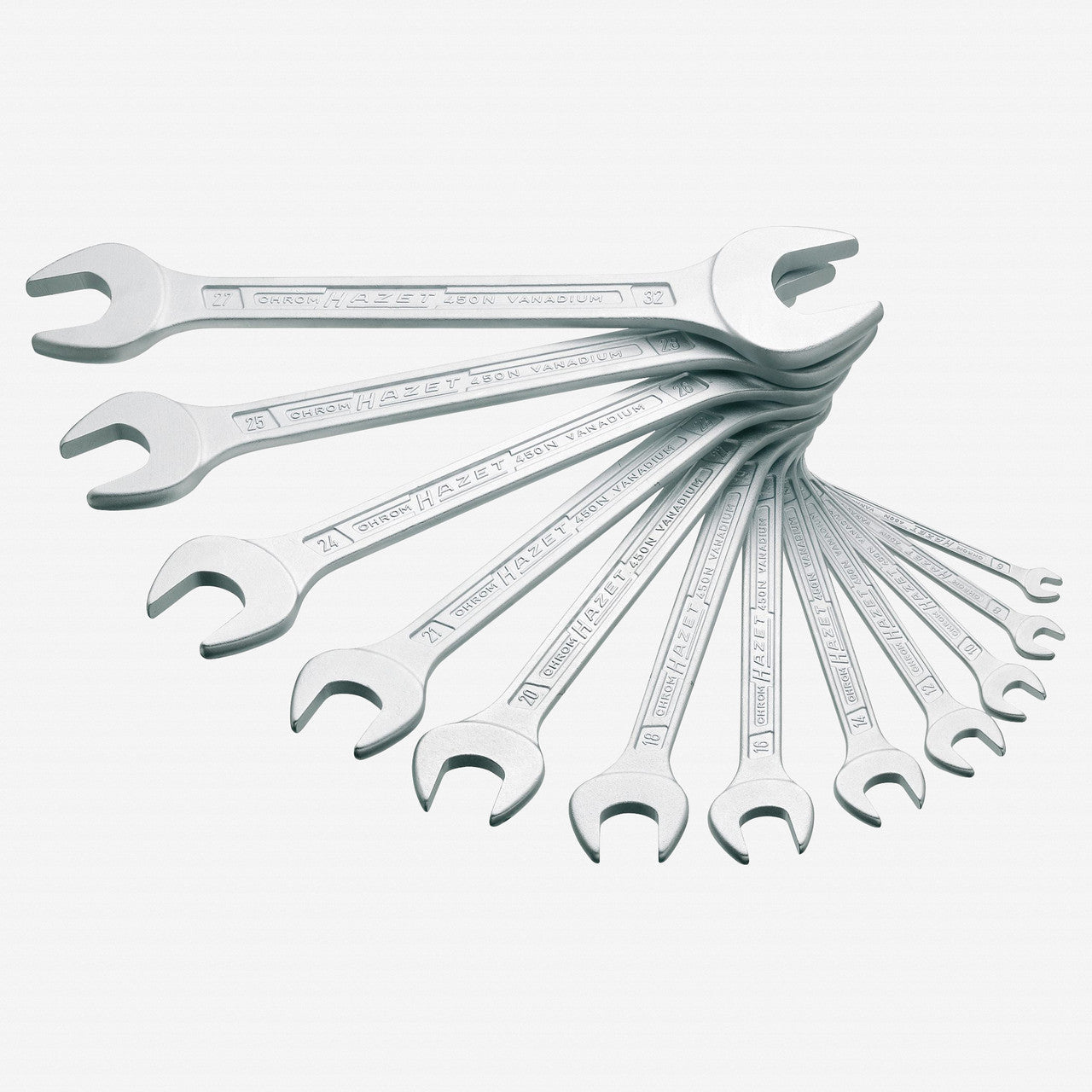 Hazet 450N/12 Metric Double Open-end Wrench Set, 6 - 32 mm, 12 Pieces