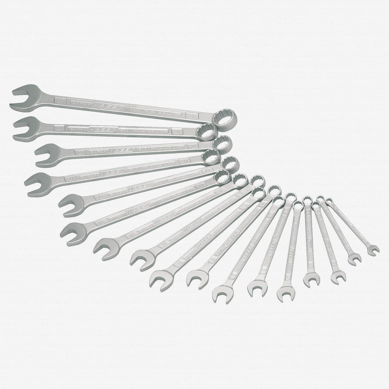 Hazet 600N/17N 12 Point Combination wrench set 17 pc metric set