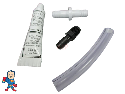Hot Tub Pump Air Bleeder Kit 1/4″ MPT x 3/8″ Barb Universal Connect w/ Sealer