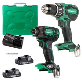 Metabo HPT 2-Tool 18V Li-Ion Brushless Power Tool Combo Kit with Hard Case