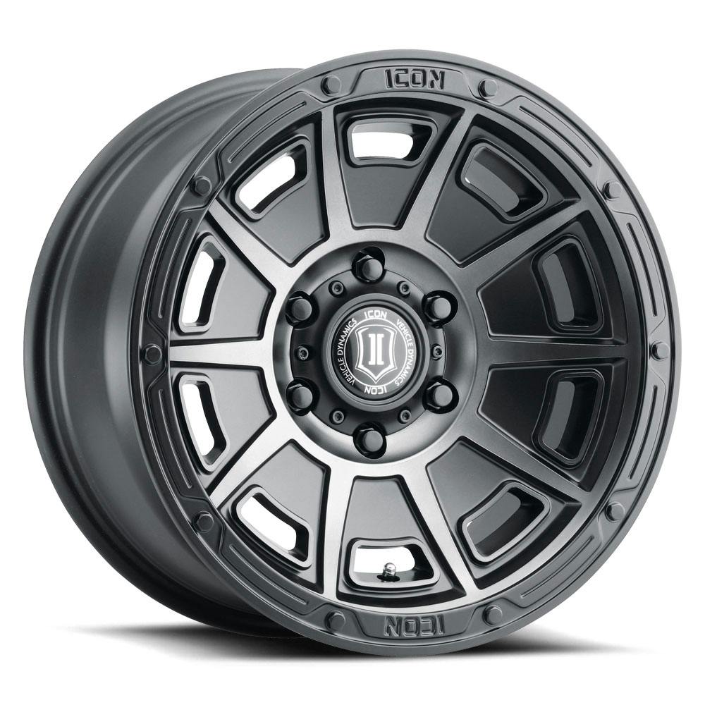ICON Alloys 3017856350SSBT ICON ALLOYS VICTORY SMK SAT BLACK - 17 X 8.5 / 6X135 / 6MM / 5" BS