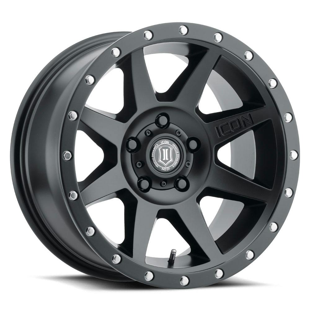 ICON Alloys 1817856547SB ICON ALLOYS REBOUND SAT BLACK - 17 x 8.5 / 5 X 4.5 / 0MM / 4.75" BS