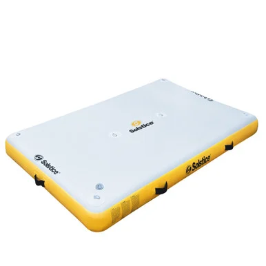 Inflatable Private Solstice Drop Stitch Lake Dock – 8′ – White and Yellow