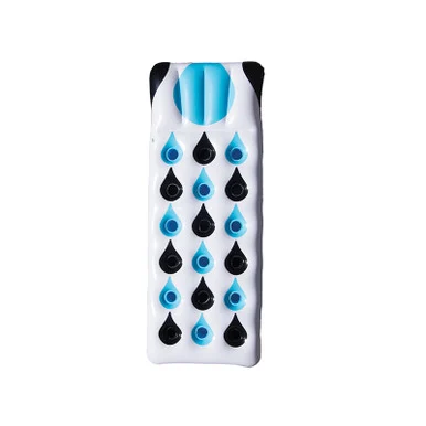 Inflatable White & Sky Blue Tear Drop Design Pool Mattress Lounge, 74-Inch – Perfect Summer Pool Accessory