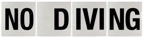 Inlays 6×24″ Ceramic Tile 4″ Letter No Diving Non-Skid Frost-Proof Pool Deck Depth Marker – C622000