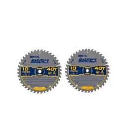 IRWIN Marathon Large Diameter 10-in 40-Tooth Carbide-tipped Steel Saw Blade Set (2-Pack)