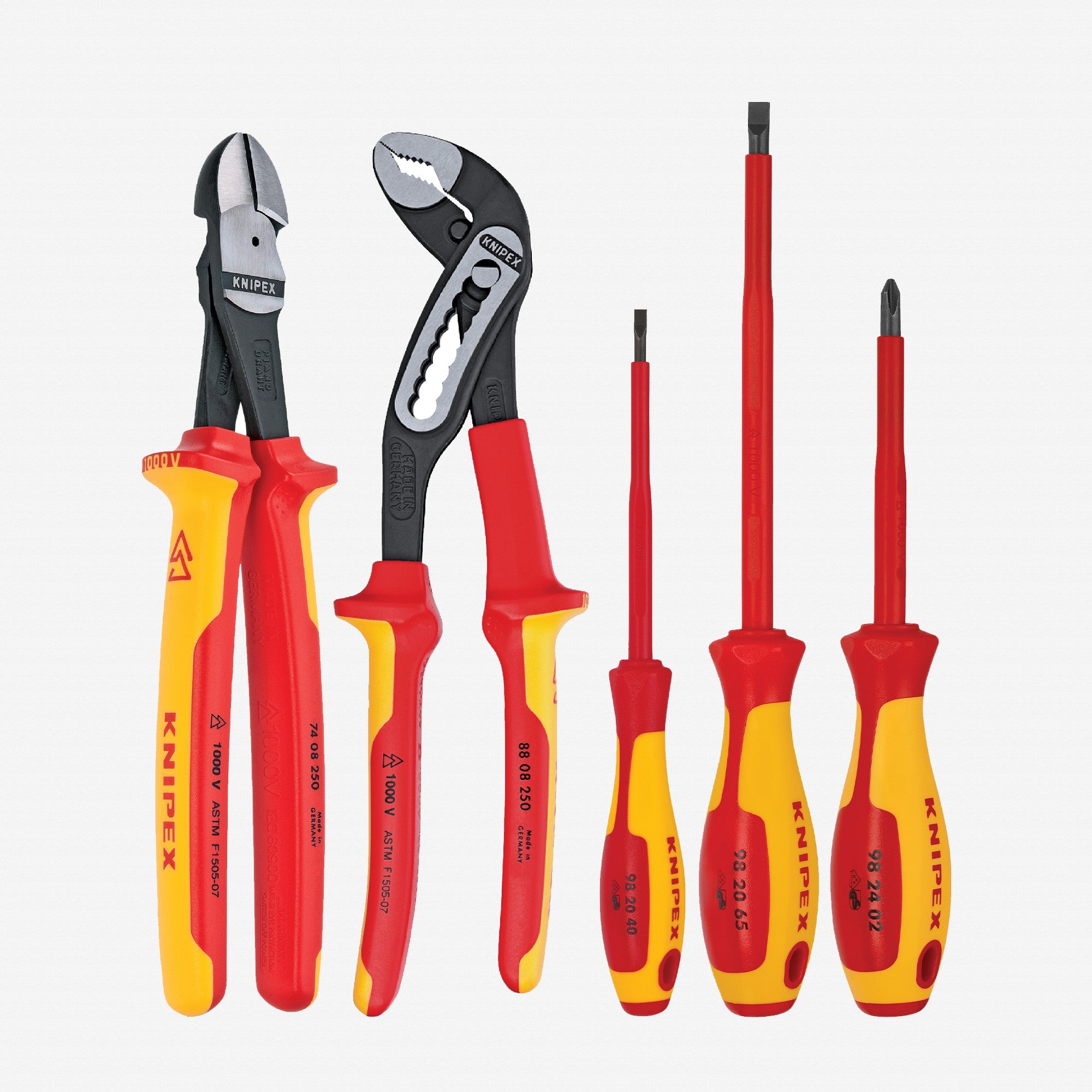 Knipex 5 Pc Automotive Pliers / Screwdriver Tool Set - 1,000 V Insulated