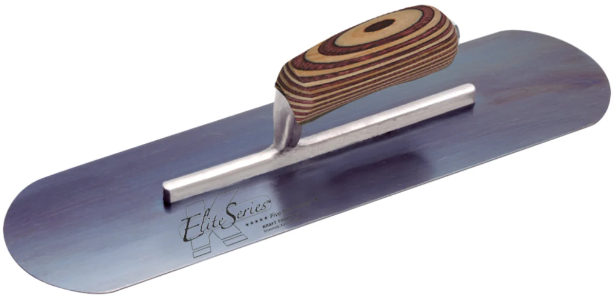 Kraft Elite Series Five Star™ 14″x4″ Blue Steel Pool Trowel w/ Wood Handle – CFE277B