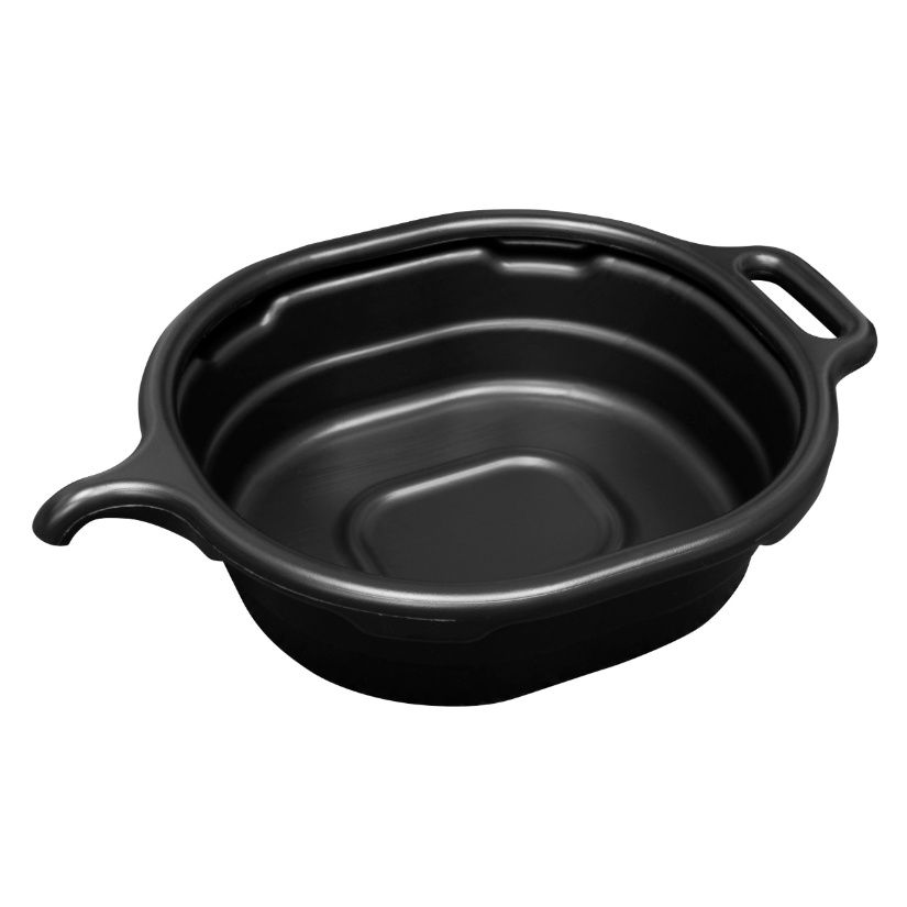 LISLE 4.5 Gallon Oval Drain Pan 17972 Black, 6¼" H, 1⅛" Spout, Anti-Splash Lip