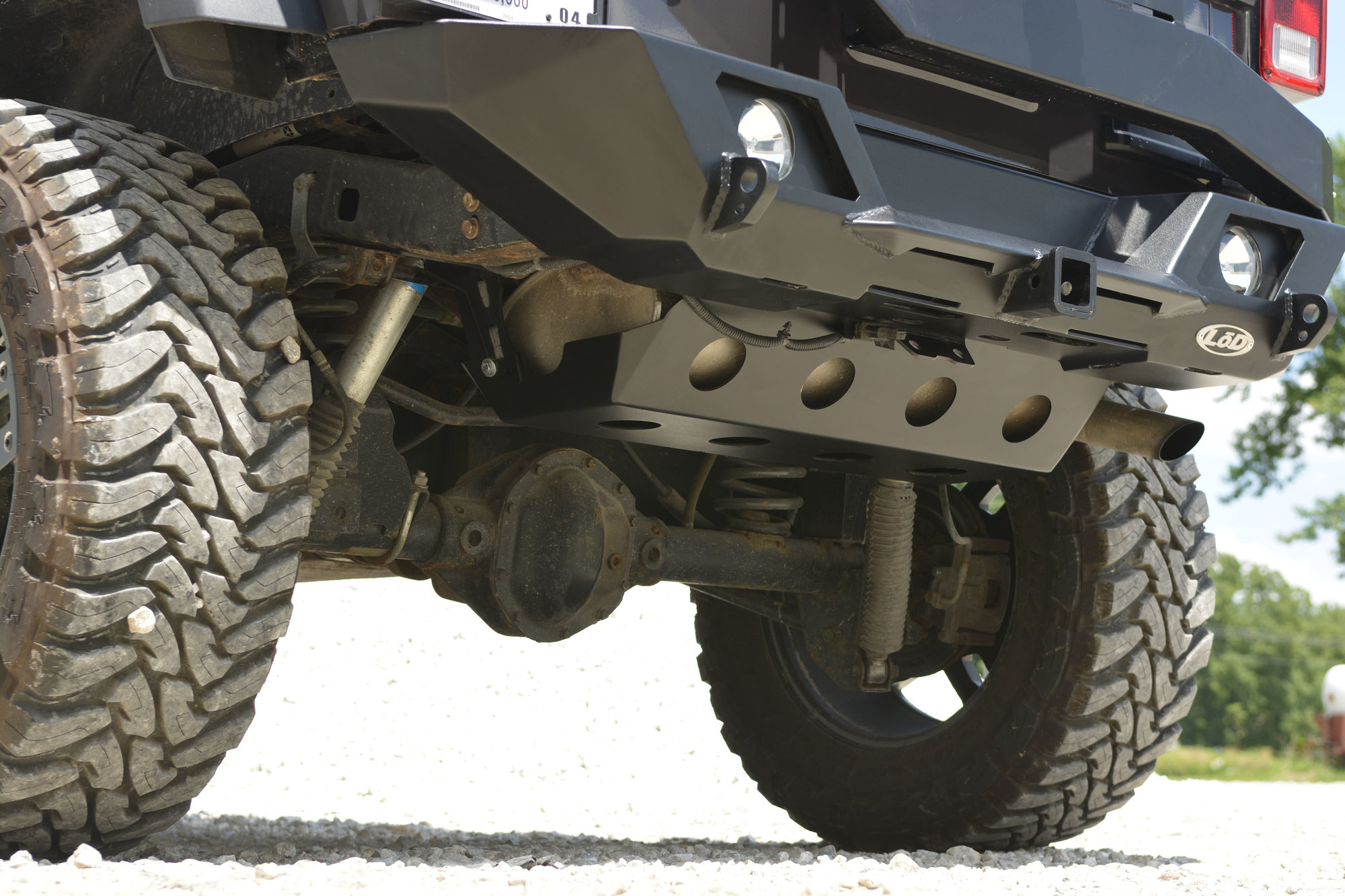 LoD Offroad JSP0721 Destroyer Rear Muffler Skid Plate for 07-18 Jeep Wrangler JK