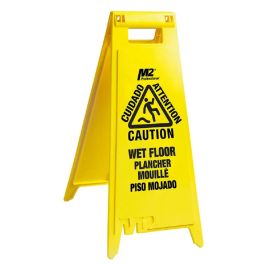 M2 28" Caution Wet Floor Sign - English / Spanish / French