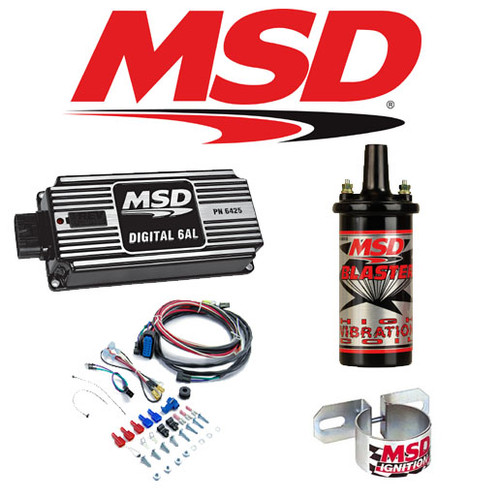 MSD 99513 Black Ignition Kit - 6425 Digital 6AL Box/Blaster 2 Coil/Coil Bracket