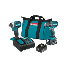 Makita 18V LXT Brushless Cordless Drill-Driver & Impact Driver Kit with 2x4.0ah Batteries, Charger & Bag