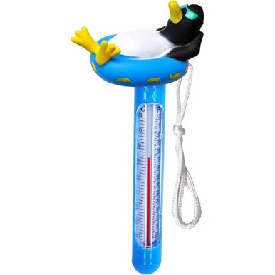 Make a Splash with the Blue and White Penguin Floating Pool Thermometer