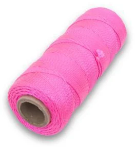 Marshalltown ML340 Braided Nylon Mason’s Line 500′ Fl. Pink, Size 18″ to 6″ Core – 10840