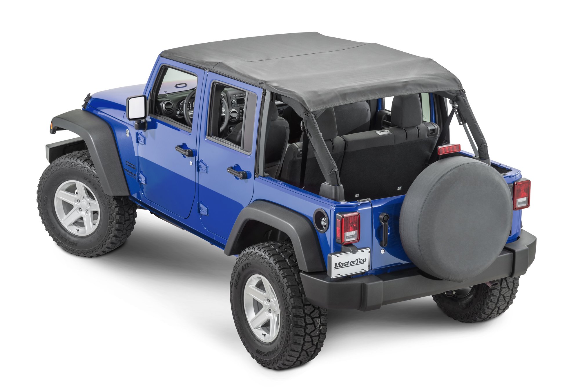 MasterTop 14310435 Bimini Top Plus w/ Header in Black Diamond for 07-18 JeepWrangler JK Unlimited 4-Door