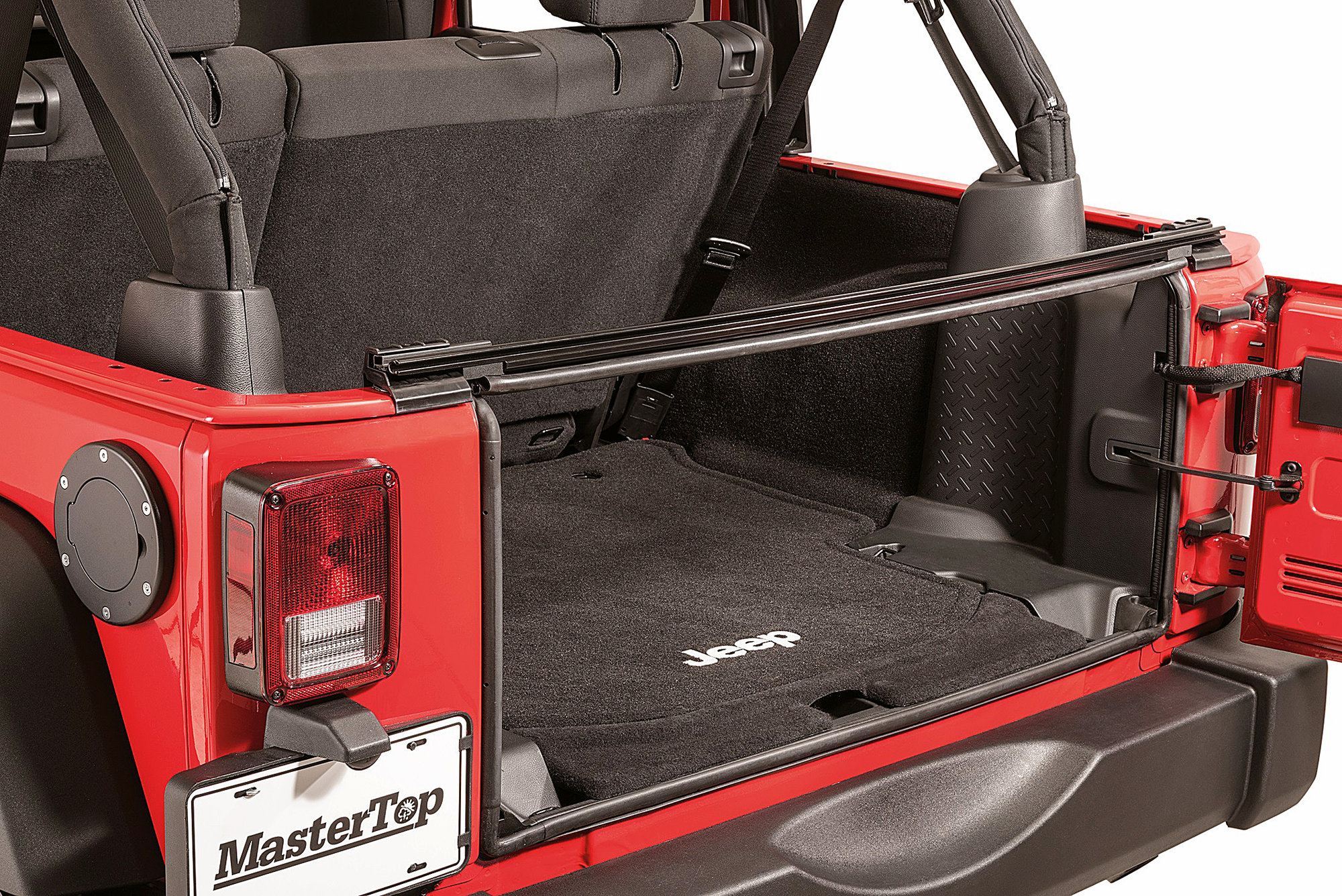 MasterTop 15438301 Tailgate Bar Replacement with Side Mounts for 07-18Jeep Wrangler JK