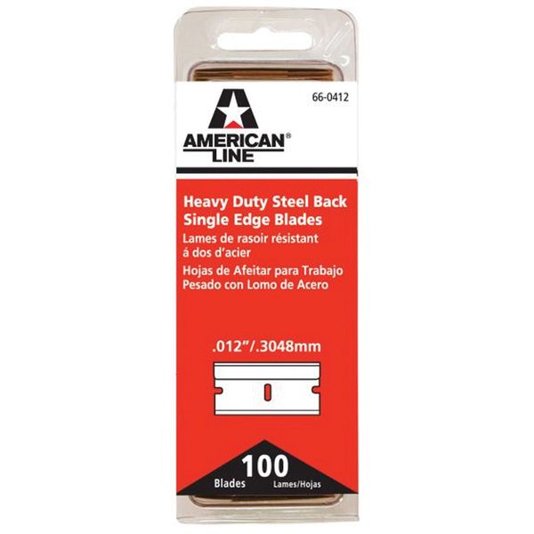American Safety Razor Single Edge Razor Blade 0.012 in Thick Carbon Steel, Part APBL-7055-0000