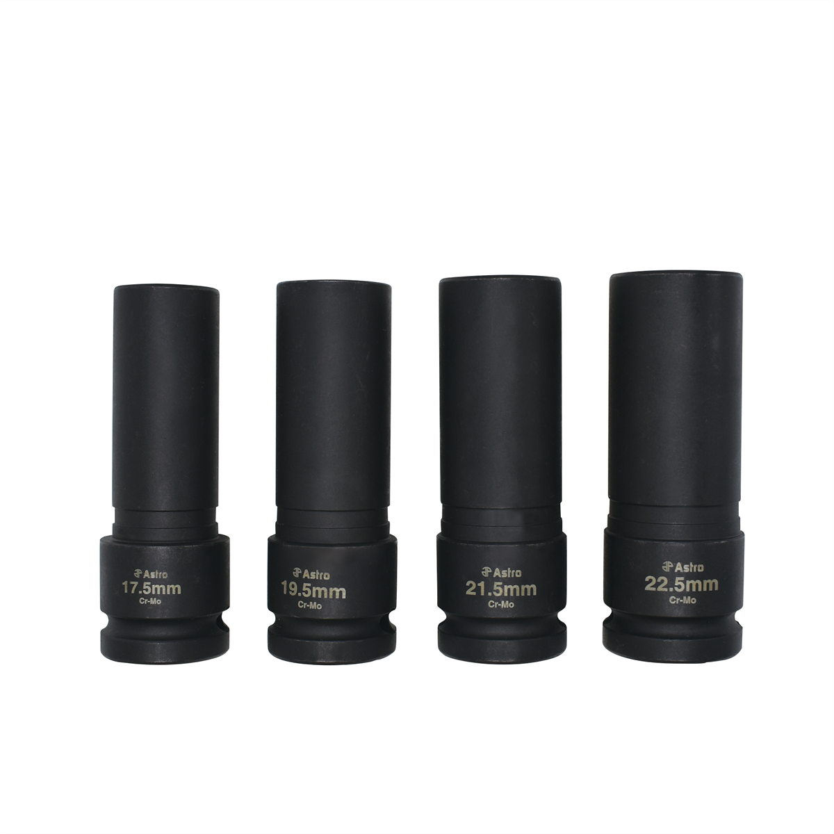 Astro Pneumatic 78204 4-Pc 1/2" Drive Lug Nut Socket Set, thin-wall impact design