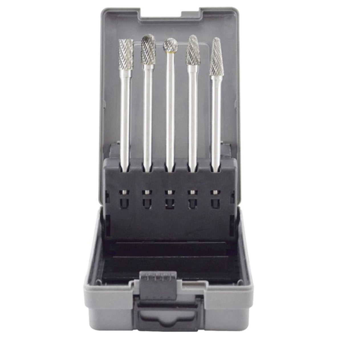 Astro Pneumatic 2185 5-Piece Tungsten Carbide Burr Set - 4.5 in Long Double-Cut Tools with Multiple