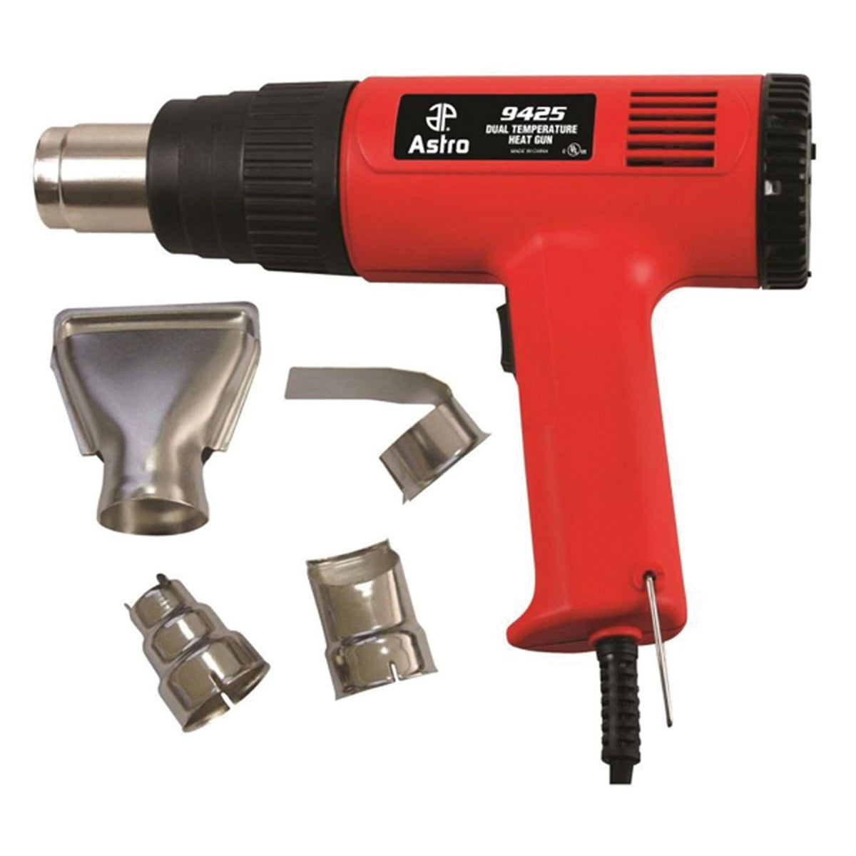 Astro Pneumatic 9425 Dual Temperature Heat Gun Kit with Deflector Nozzles