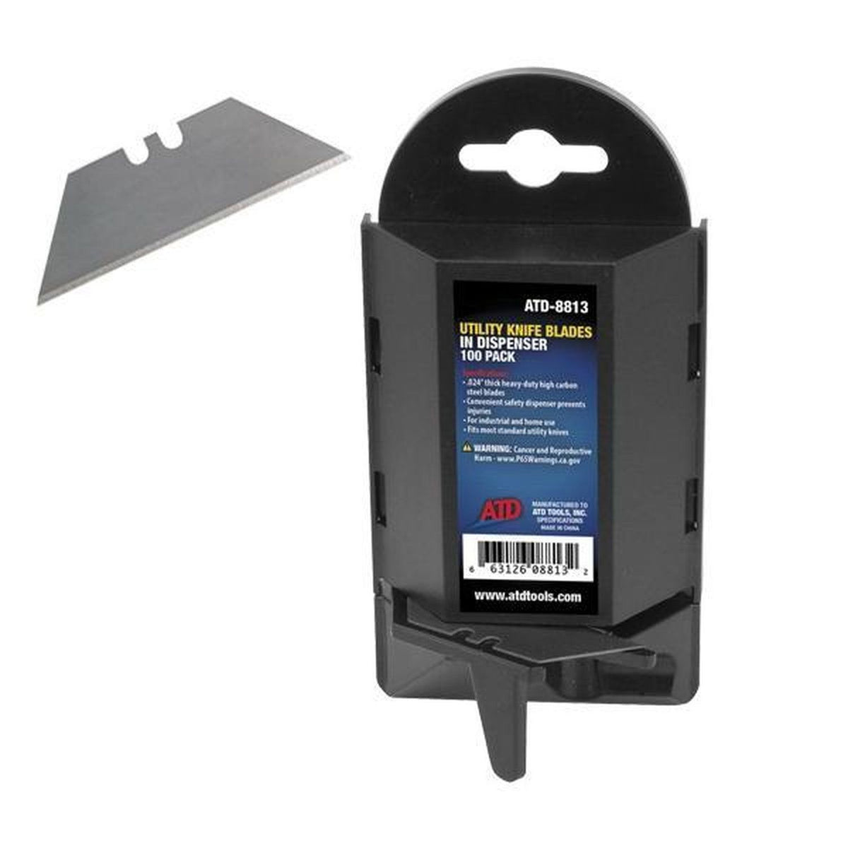 Atd Tool 100Pk Utility Knife Blades in Dispenser