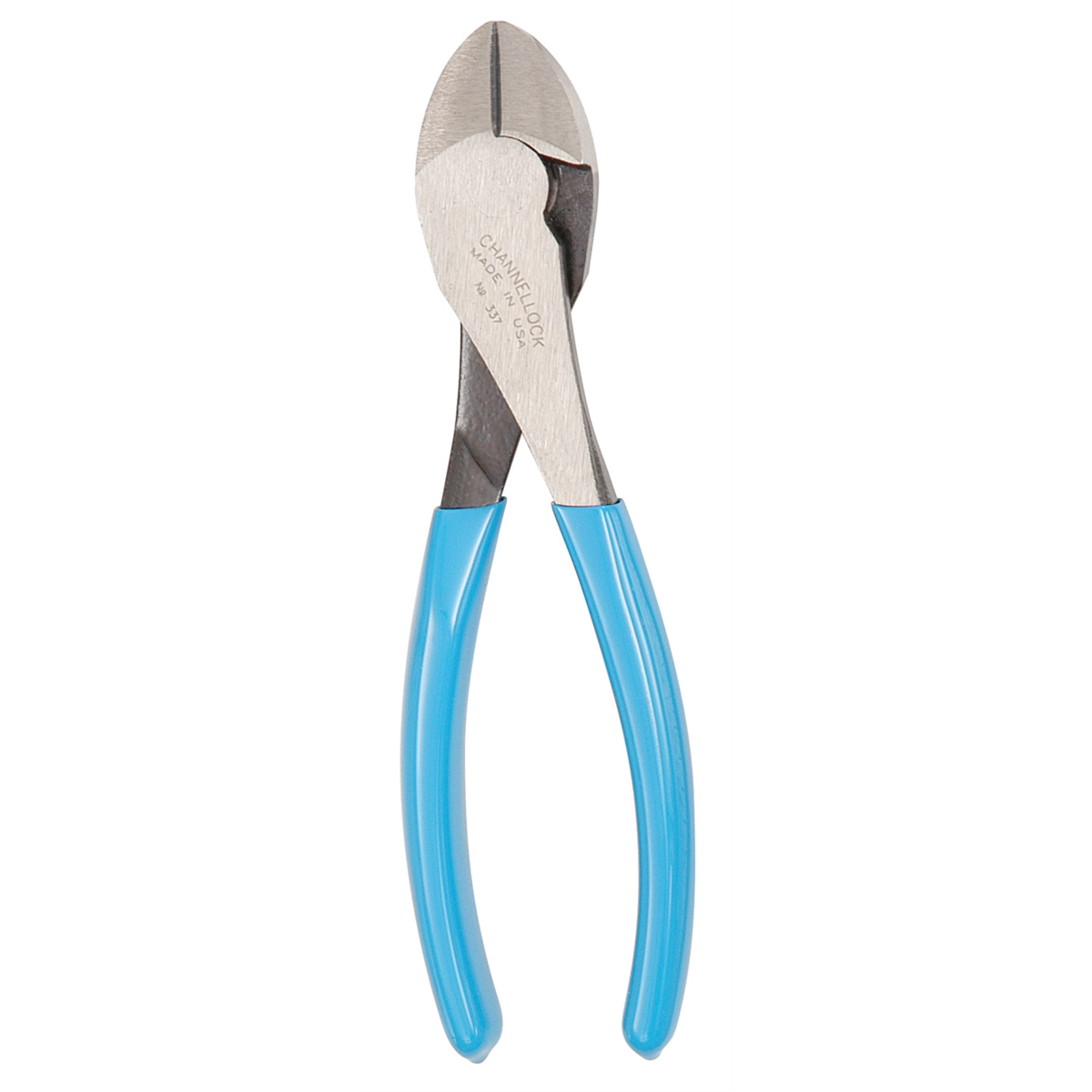 Channellock 337 Diagonal Cutting Pliers, 7 in Length, Precision Knife and Anvil Edges, Blue Comfort