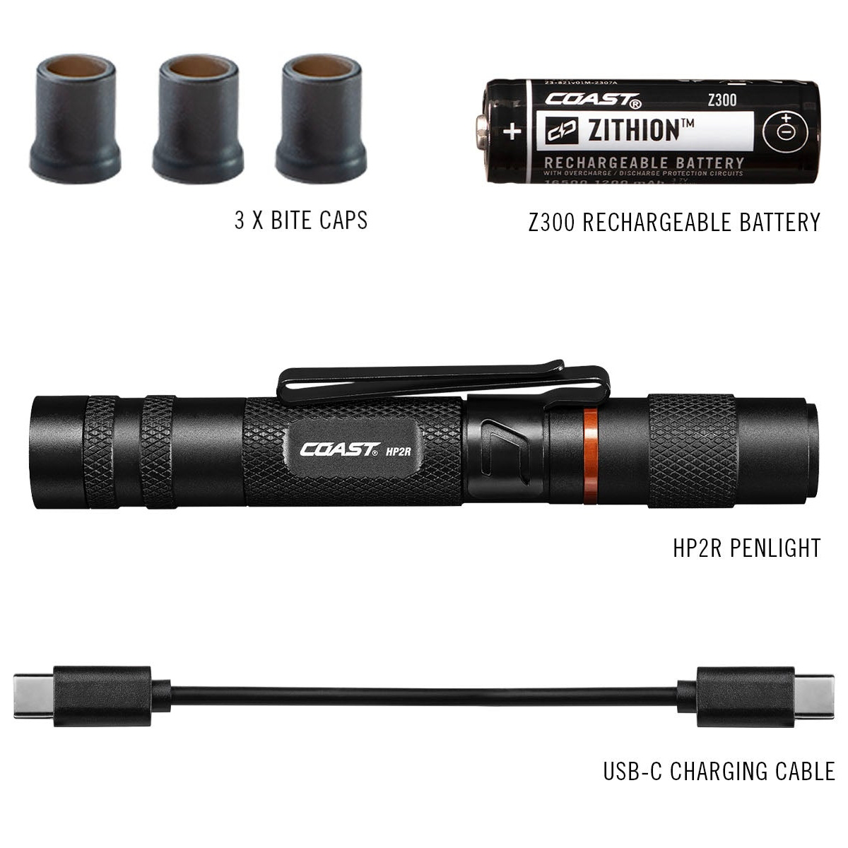 Coast HP2R 280 Lumen Rechargeable Penlight Black - Part 31105