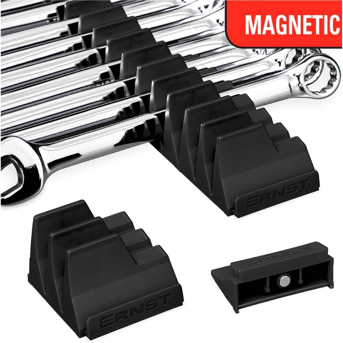 Ernst Manufacturing Magnetic Wrench Pro Organizer 40 Tool 5411M Black