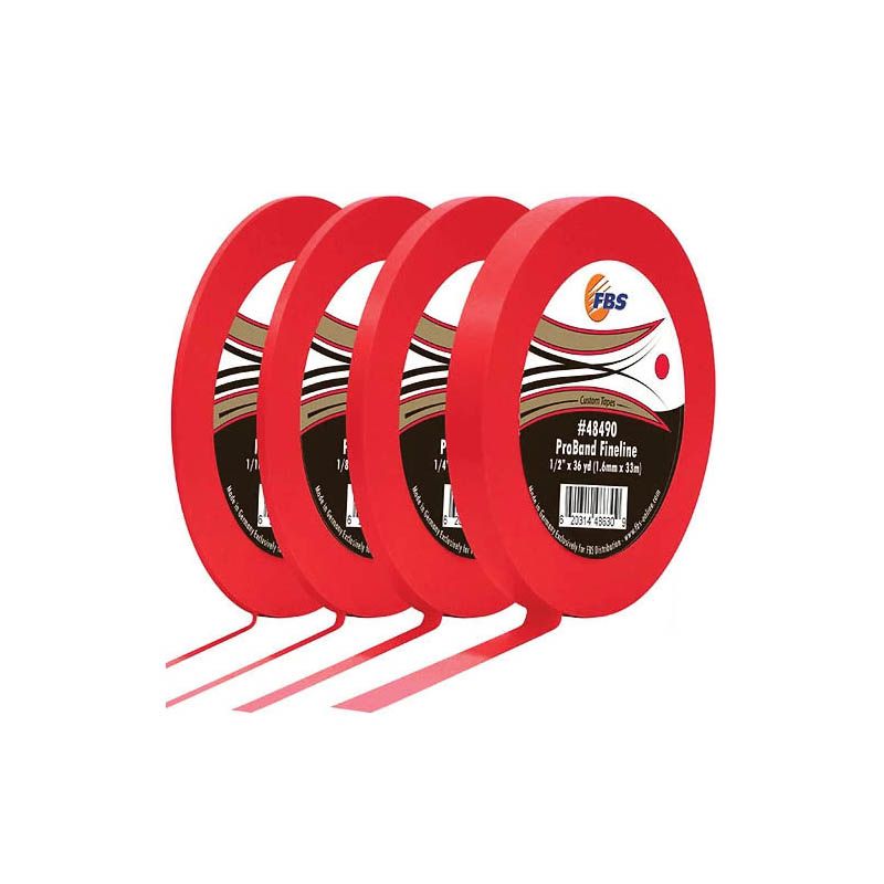 FBS ProBand Fine Line Tape 48475 60 yd x 1/16 in Red for waterborne and solvent paint applications