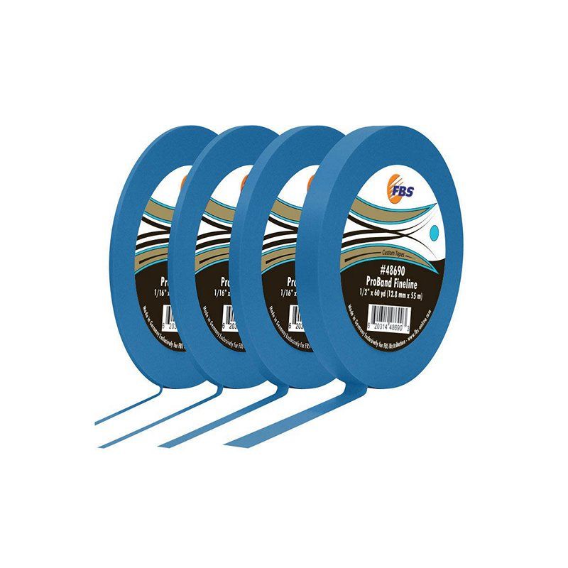 FBS ProBand 48675 Fine Line Tape - 60 yd x 1/16 in, Blue, Rubber Crosslinked Adhesive