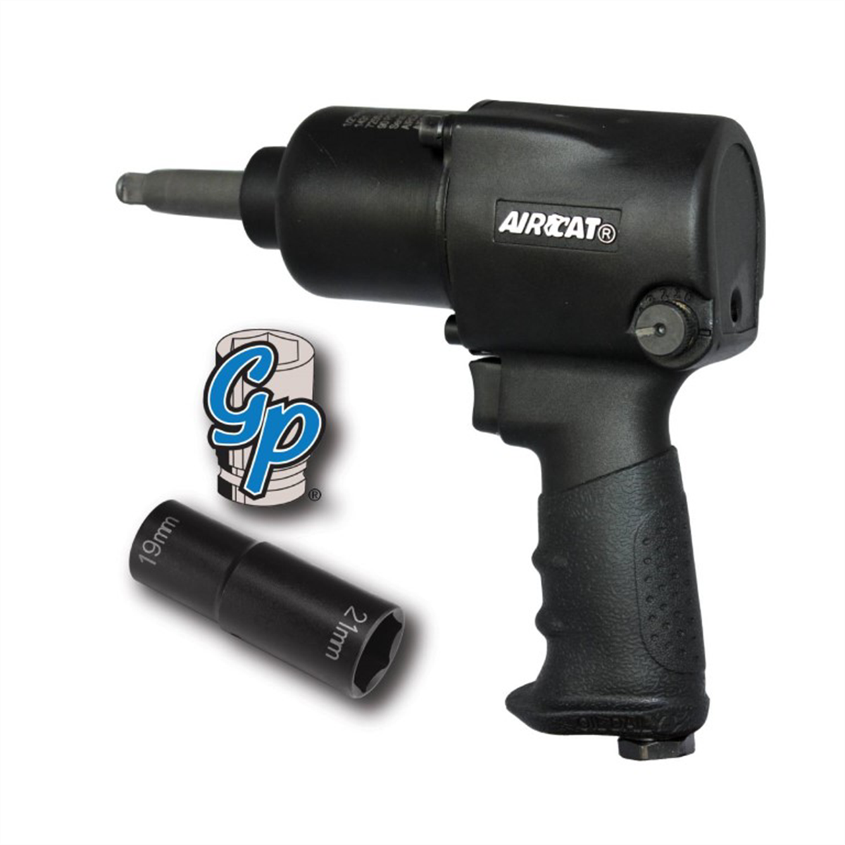 Aircat 1431-2 1/2-Drive Air Impact Wrench with 2 in Aluminum Anvil and Ergonomic Handle