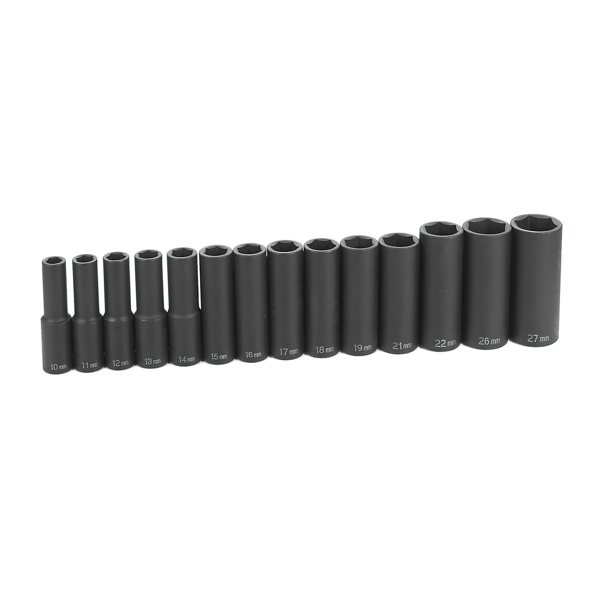 Grey Pneumatic 1412MD 1/2" Drive 14 Piece Deep Metric Socket Set, 10mm‑27mm, Molded Storage Case