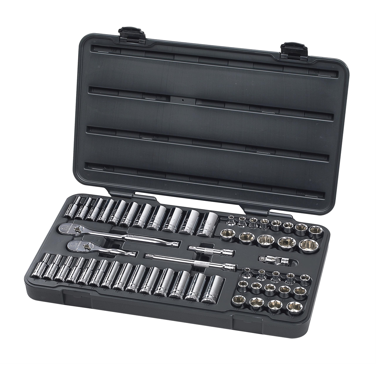 Gearwrench 80550 57-Piece 3/8" Drive 6-Point SAE/Metric Socket Set with Low-Profile and Stubby